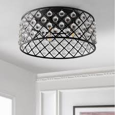 Shop Gabrielle 19 Metal Crystal Led Flush Mount Ceiling Light Oil Rubbed Bronze Clear By Jonathan Y Overstock 25858982