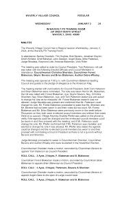 WAVERLY VILLAGE COUNCIL REGULAR WEDNESDAY JANUARY 3 24 IN WAVERLY PD  TRAINING ROOM 201 WEST NORTH STREET WAVERLY, OHIO 456