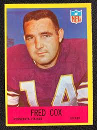 1967 Philadelphia Football Card Fred Cox Kicker #100 EX RANGE CF D