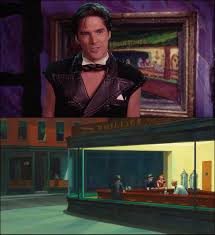 The flintstones and the rubbles head for rock vegas with fred (mark addy) hoping to court the lovely wilma slaghoople (kristen johnston). The Flintstones In Viva Rock Vegas 2000 Chip Rockefeller S Office Has A Stone Age Parody Of Edward Hopper S 1942 Nighthawks Painting Little Movie Moments