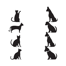 Cat Dog Vector Silhouettes Logo Template
