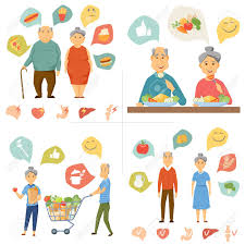 old couple healthy food infographics healthy and junk food