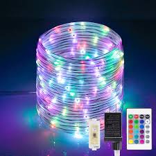 Amazon Com Anjaylia 66ft 200 Led Rope Lights Outdoor Waterproof 16 Colors Changing String Lights Plug In With Remote Control Twinkle Fairy Lights For Bedroom Garden Party Christmas Decoration Garden Outdoor