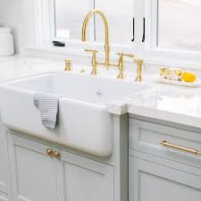 Our sinks bring the stunning beauty, bold appearance and unbeatable durability right to your home. Light Gray Cabinetry With Shaw Farm Sink Transitional Kitchen