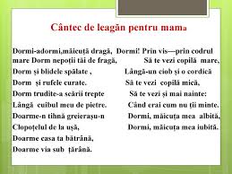 Urmareste in fiecare zi aceasta categorie deoarece publicam zilnic cantece noi. Prezentaciya Grigore Vieru Poezia Cantec De LeagÄn Pentru Mama