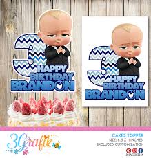 Size 2 inches rounds 1 set of 12 (cake not included) picture is printed on frosting. Boss Baby Cake Topper Boss Baby Birthday Topper