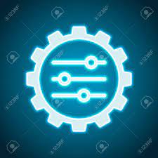 Setting Icon In Gear. Neon Style. Light Decoration Icon. Bright Electric  Symbol Royalty Free SVG, Cliparts, Vectors, and Stock Illustration. Image  103211125.