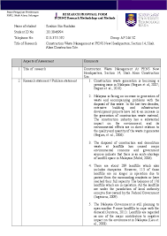 A study has been conducted in ipoh, one of the cities in malaysia to fill the knowledge gap. Doc Research Proposal Construction Waste Management At Pkns New Headquarters Section 14 Shah Alam Construction Site Ibrahim Rushdan Academia Edu