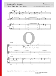 Here There And Everywhere Sheet Music Piano Voice Pdf Download Streaming Oktav