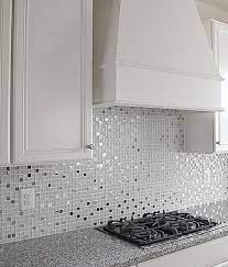 Modern White Glass Metal Kitchen Backsplash Tile Backsplash Com Metal Backsplash Kitchen Kitchen Backsplash Metal Tiles Kitchen Tiles Backsplash