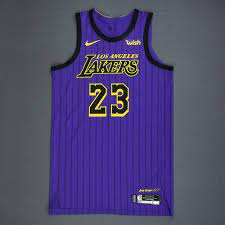 Anthony davis (nba) lakers icon edition 2020. Lebron James Los Angeles Lakers Game Worn City Edition Jersey Double Double 2018 19 Season Nba Auctions