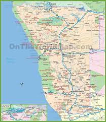 This map shows a combination of political and physical features. Large Detailed Map Of Namibia Namibia Travel Namibia Detailed Map