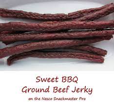 Sweet Bbq Ground Beef Jerky On The Nesco Snackmaster Pro Life S A Tomato Ripen Up Your Life Recipe Beef Jerky Ground Beef Jerky Recipe Jerky Recipes
