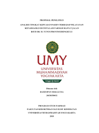 100 contoh judul skripsi farmasi dalam berbagai kasus. Contoh Proposal Skripsi Analisis Tingkat Kepuasan Pasien Terhadap Pelayanan Kefarmasian