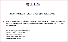 8 mac 2017 8 mac 2017 penghantaran senarai pegawai pengawasan (muet/c8) (rabu) (rabu) kepada sub(psm) mpm 15. Infouthm Universiti Tun Hussein Onn Malaysia Uthm Facebook