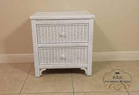 Lexington Henry Link White Wicker Two Drawer Commode Nightstand Wicker Headboard Wicker Sofa Wicker Bedroom Sets