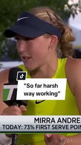 "So far harsh way working" (🎥: @Tennis Channel ) #andreeva #mirraandreeva