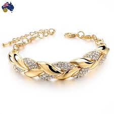 Black And Gold Bracelet Womens 8 8aud Braided Gold Bracelet Jewelry Bangle Crystal Leaf Ladies Women Fashion Stone Au Ebay Black Hills Gold Jewelry Jewelry Bracelets Gold Womens Bracelets