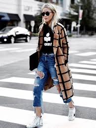 A Grid Print Coat Is A Cool Alternative To The Classic Plaid Print Fashion Street Style Chill Outfits