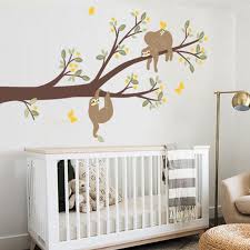 Sloths With Branch Wall Decal Nursery Decor Etsy In 2020 Nursery Wall Decals Baby Room Decals Nursery Baby Room
