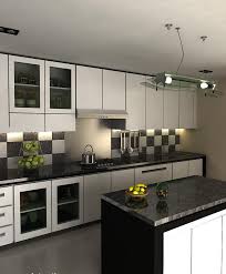 With a stunning marble backsplash, black cabinets, and sleek white countertops, you don't notice the kitchen is tiny. Kitchen Cabinet Design Black And White Ksa G Com