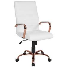 Leathersoft Office Chair With Wheels And Arms White Walmart Com Contemporary Office Chairs Office Chair Flash Furniture