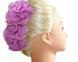 Tie Dye Banana Hair Clip Bow: Women's Fabric Comb