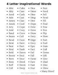 Leaning to alphabetize a list of words is one of the first skills students learn in primary. 4 Letter Inspirational Words The Goal Chaser