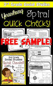 Check Out This Free Sample Of My Yearlong Quick Check Spiral Review Set For 3rd Grade Social Studies 3rd Grade Social Studies Review Activities Social Studies