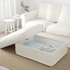 Looking for an easy way to clear clutter? Gronlid Footstool With Storage Inseros White Ikea
