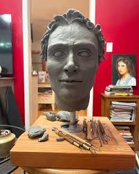 Plastilina oil clay sketches… just facial expression practice. But still  fun to see the progression and reimagining over a two week period. From  Jake Gyllenhaal character faces to a fierce temple guardian…