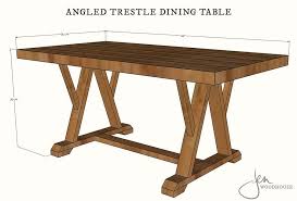 Most of the plans that i include on woodworkcity.com come from my own needs, or just from pub table and stools plans project that i would like to build in the distant future. Diy Angled Trestle Dining Table Plans