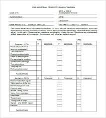 Basketball Player Evaluation Form Sada Margarethaydon Com