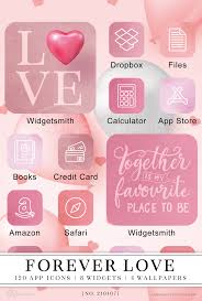 Valentine S Day Ios 14 Icons Pink Love Iphone App Icons Etsy In 2021 Heart App App Icon Iphone Apps