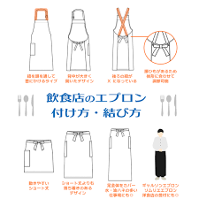 飲食店で使うエプロンの付け方は？種類別の特徴や結び方を紹介します - フーズユニ