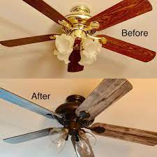Ceiling Fan Makeover Sprayed With Oil Rubbed Bronze Paint Ceiling Fan Makeover Painting Ceiling Fans Ceiling Fan Diy