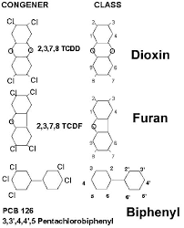 The emission of dioxins and mercury from incineration of municipal or industrial waste can be controlled by powdered activated carbon. Structures Of Dioxins Furans And Pcb Download Scientific Diagram