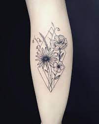 Flowers Without Diamond Geometric Diamond Tattoo Geometric Flower Tattoo Tattoos