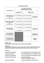 Semua negeri kecuali labuan, sarawak. Cuti Sempena Perayaan 2020 Rasmi Kpm Pendidik2u
