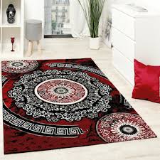 Kurzflorteppich teppich rot schwarz weiß wohnzimmer teppiche modern mit konturenschnitt, größe:80x150 cm. World Menagerie Teppich Coleford In Rot Schwarz Bewertungen Wayfair De