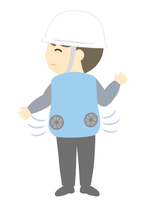 空調服を着ている作業員のイラスト | 無料のフリー素材 イラストエイト