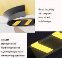 Wall Corner Guard Parking Garages, EVA Foam Corner Protect Safety Strips, Black and Yellow High Warning Bumper Pad, Wall Corner Edge Safety Reflective ...