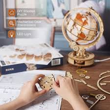•creates sturdy 9 inch vintage globe •includes 540 plastic puzzle. Buy Rokr 3d Wooden Puzzles For Adults Illuminated Globe With Stand 180pcs 3d Puzzles Built In Led Model Kit Home Decor Gifts For Teens Adults Online In Usa B095y7rxl5