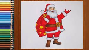Santa claus is coming to town (christmas piano cover). Christmas Drawing Santa How To Draw Santa Claus Step By Step Santa Claus Drawing Youtube