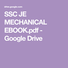 Ssc Je Mechanical Ebook Pdf Google Drive Google Drive Mechanic Driving
