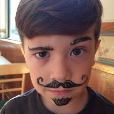 Boy S Black Mustache Goatee Eyebrows Facepainting Face Painting Face Painting For Boys Eye Face Painting
