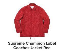 Supreme Champion Label Coaches Jacket Red Size Xl New Fw18 Fashion Clothing Shoes Accessories Mensclothing Coatsjackets Jackets Red Jacket Coats Jackets