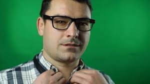 man listening music in headphones isolated