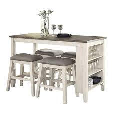 This pub table seats two. Lexicon 5 Piece Counter Height Dining Set Antique White Buy Online In Antigua And Barbuda At Antigua Desertcart Com Productid 154323593