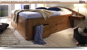 Unsere praktischen boxspringbetten mit stauraum 180x200 cm schaffen nicht nur platz für decken, kissen und co, sondern bieten zudem die optimalen wenn ein bett mit hohem liegekomfort auch noch viel platz zum unterbringen von textilien und gegenständen bietet, dann ist es eine optimale. Massive Schubladenbetten Wie Das Jabo Bett Multi H51 In Kernbuche Massiv Nussbaumfarbig Lackiert
